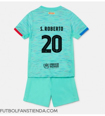 Barcelona Sergi Roberto #20 Tercera Equipación Niños 2023-24 Manga Corta (+ Pantalones cortos)